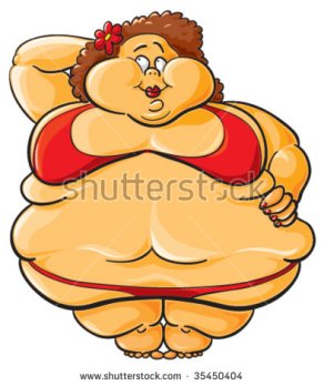 stock-vector-obese-funny-cartoon-illustration-of-fat-woman-in-bikini-35450404